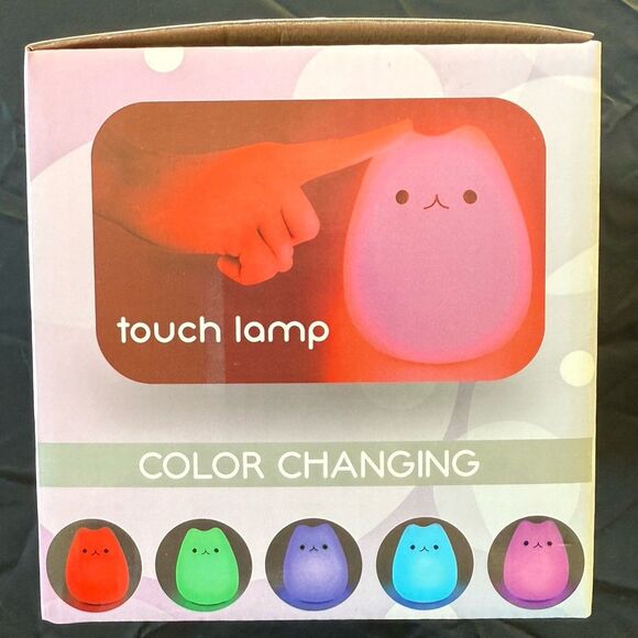Soft Glow Cat 5.5in LED Night Light Color Changing Squishy Cute Kawaii Lamp NIB - Picture 2 of 4